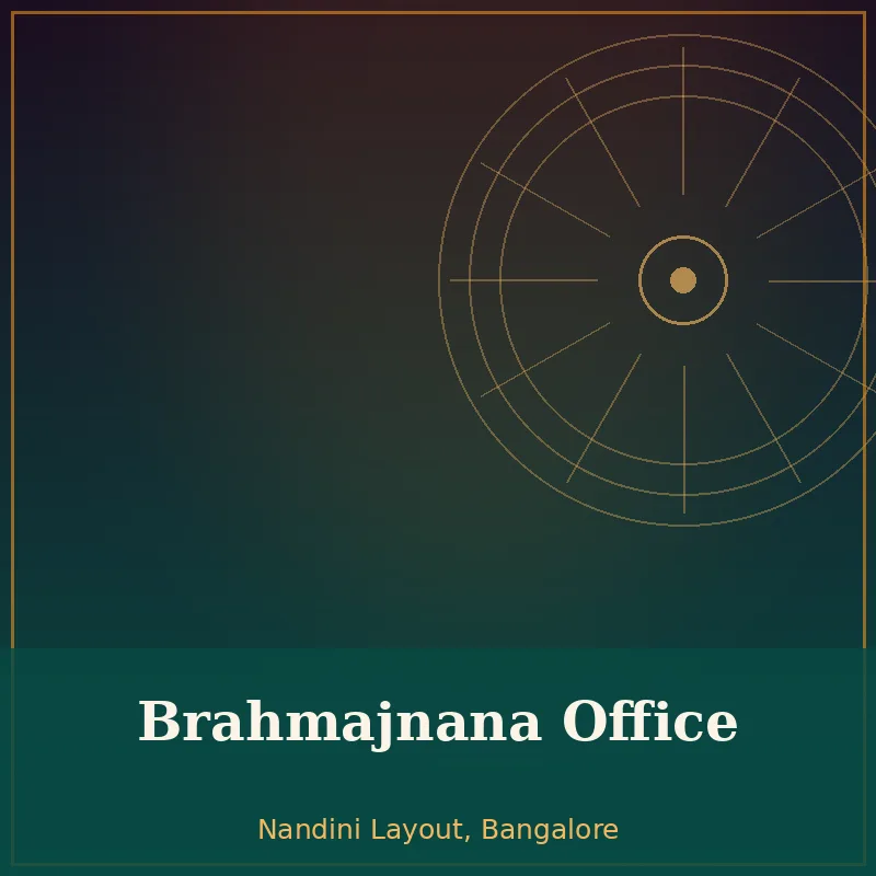 Brahmajnana office in Nandini Layout, Bangalore