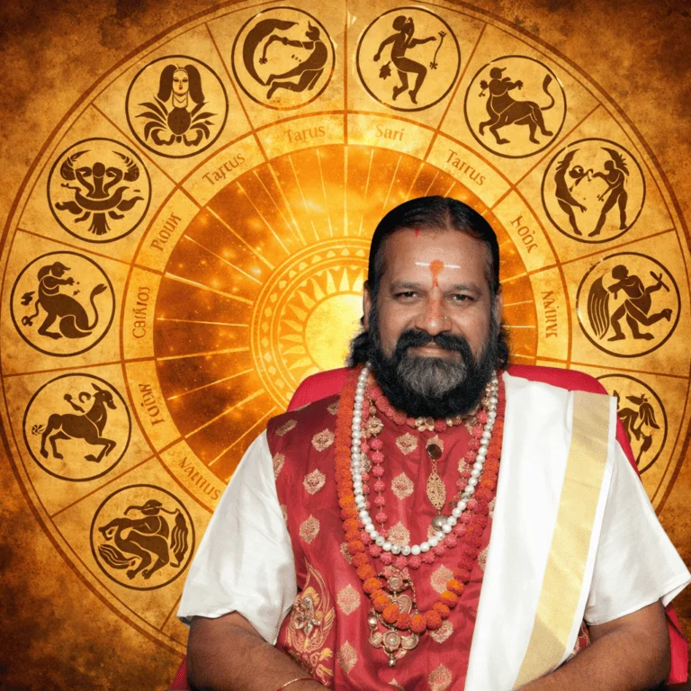 Shankar Prasad Guruji, Bangalore astrologer, reading a client's birth chart