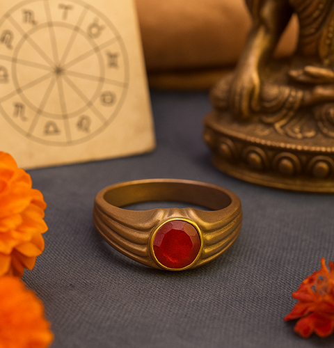 Red Coral (Moonga) Ring
